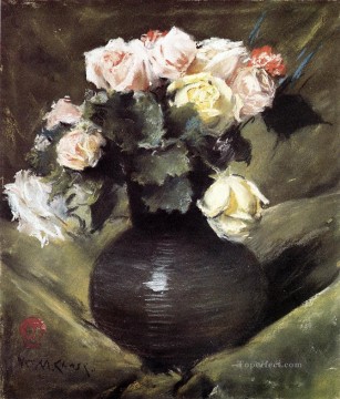 Impressionism Flowers Painting - Flowers aka Roses impressionism flower William Merritt Chase